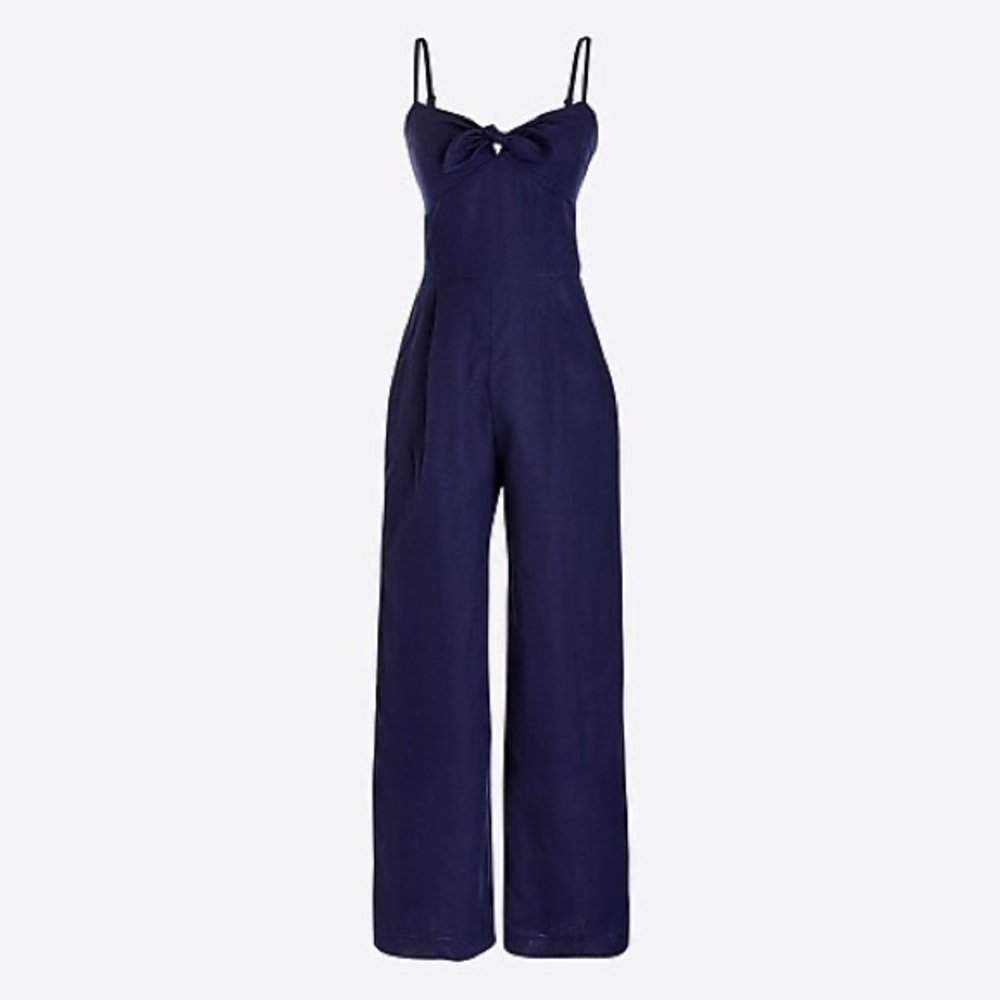 J. Crew indigo linen jumpsuit